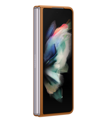 Funda Samsung Piel Leather Cover Para Galaxy Z Fold 3 Café