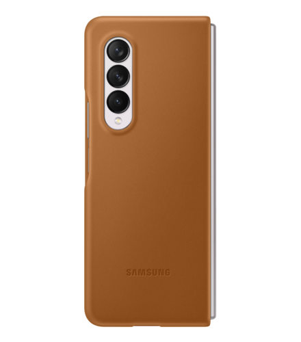 Funda Samsung Piel Leather Cover Para Galaxy Z Fold 3 Café