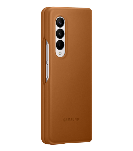 Funda Samsung Piel Leather Cover Para Galaxy Z Fold 3 Café