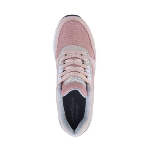 Tenis urbano retro Goodyear Racing color rosa para mujer, mod. 998312
