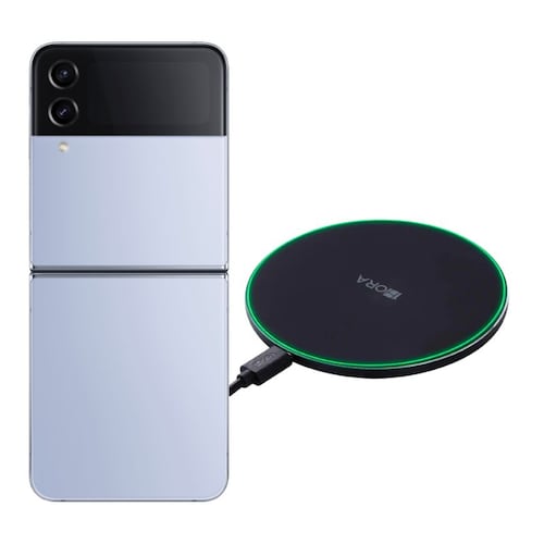 Galaxy Z Flip 4 256GB Azul Reacondicionado Grado A + Cargador Genérico