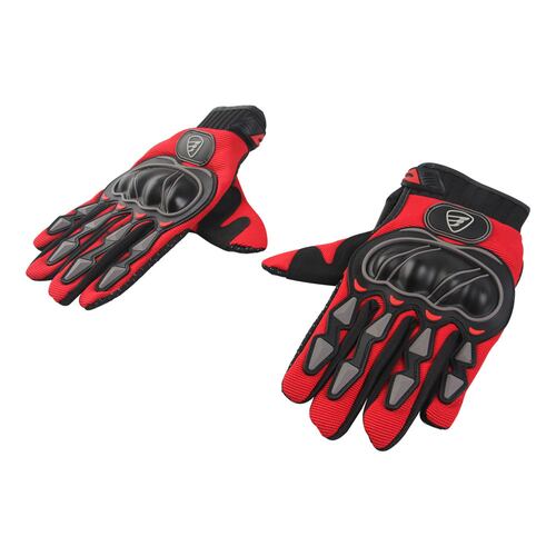 Guantes Moto ITALIKA aptos pantalla táctil protección nudillos ROJOS