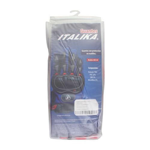 Guantes Moto ITALIKA aptos pantalla táctil protección nudillos ROJOS