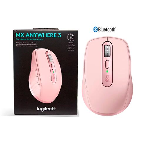 Mouse Inalámbrico LOGITECH MX Anywhere 3 Bluetooth 6 buttons, Rosa 