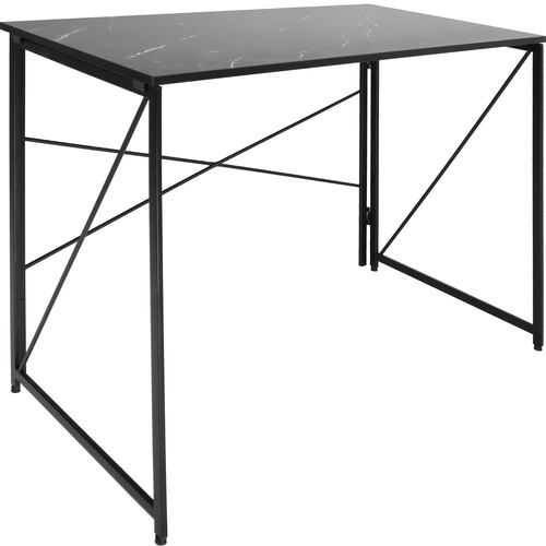 Mesa Plegable Escritorio Estilo Industrial de Marmol Negro