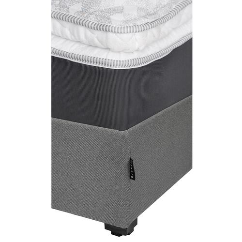Colchón Queen Size Spring Air Marte con Base Cama Dicasa Orleans Gris y Edredon Palermo