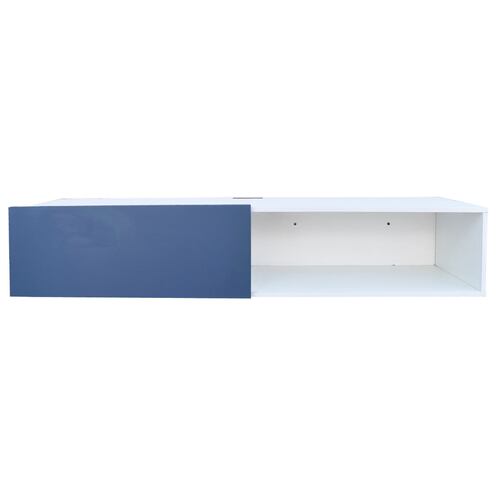 Centro De Entretenimiento para tv Flotante Hogare  color Blanco Azul.