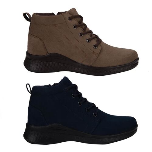 Kit de 2 pares de botas de piso con agujetas para mujer, marca Shosh, mod. 1048283