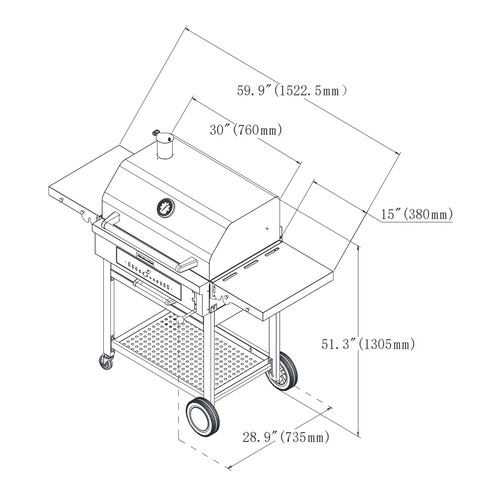 Asador Cart-Style de Carbón KitchenAid 810-0021 Negro.