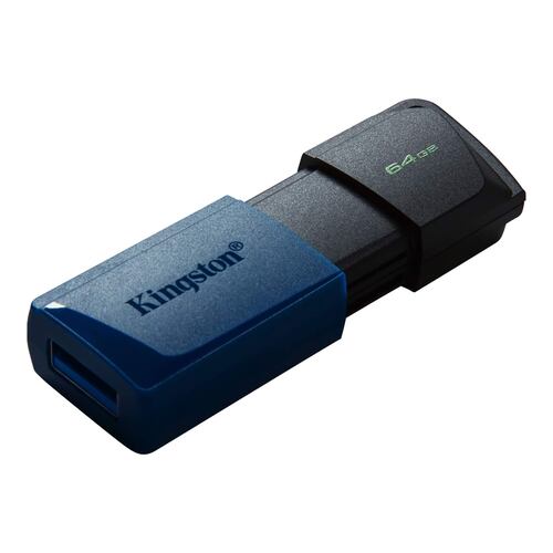 Memoria USB de 64 GB, Kingston DataTraveler Exodia M, USB 3.2 Gen 1, Negro con Azul.