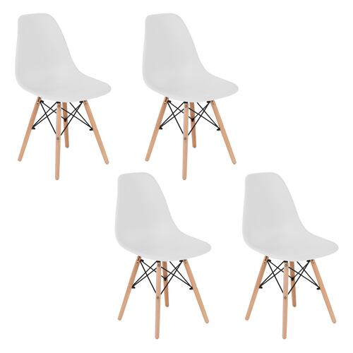 4 Sillas Onof Tipo Eames Minimalistas y Ergonómicas, Sillas para Comedor Restaurante y Cocina