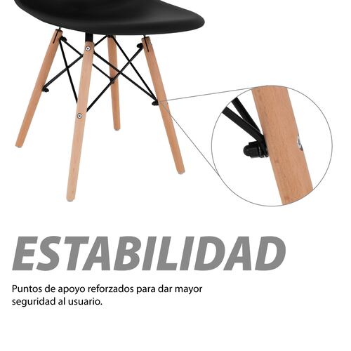 4 Sillas Onof Tipo Eames Minimalistas y Ergonómicas, Sillas para Comedor Restaurante y Cocina
