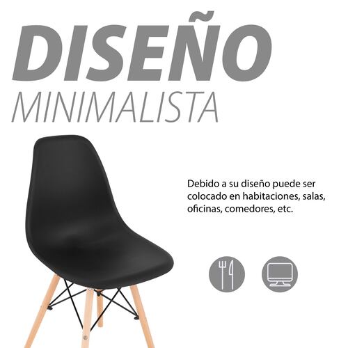 4 Sillas Onof Tipo Eames Minimalistas y Ergonómicas, Sillas para Comedor Restaurante y Cocina