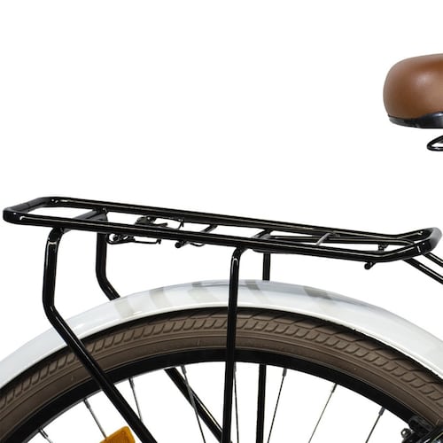 Bicicleta Vintage Retro R26 Clasica Urbana 6 Velocidades Canastilla Plegable Asiento Ajustable Frenos V.Break Blanca  Centurfit 