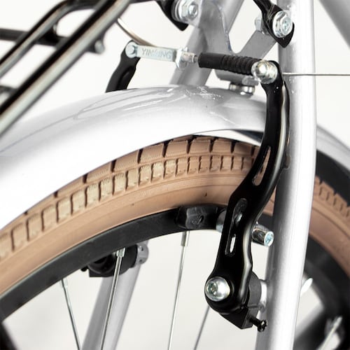 Bicicleta Vintage Retro R26 Clasica Urbana 6 Velocidades Canastilla Plegable Asiento Ajustable Frenos V.Break Blanca  Centurfit 