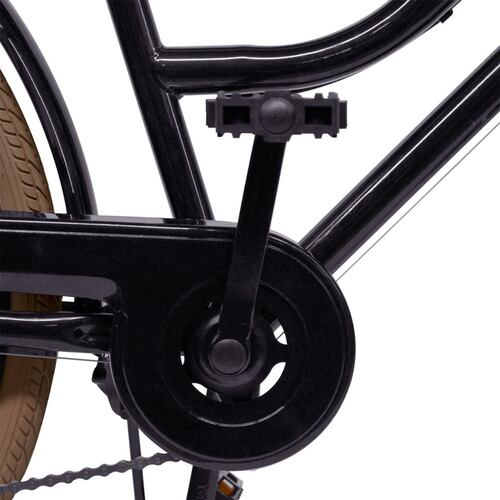 Bicicleta Vintage Retro R26 Clasica Urbana 6 Velocidades Canastilla Plegable Asiento Ajustable Frenos V.Break Negra Centurfit 