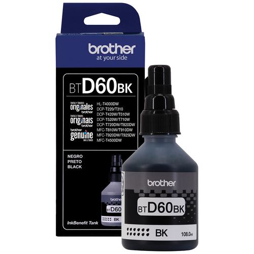 Botella de Tinta Brother BTD60BK para 6,500 páginas, Black.