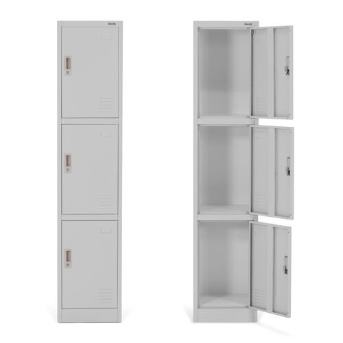 Locker Metalico guardex 3 Puertas Casilleros de Almacenamiento 180 cm con Llave