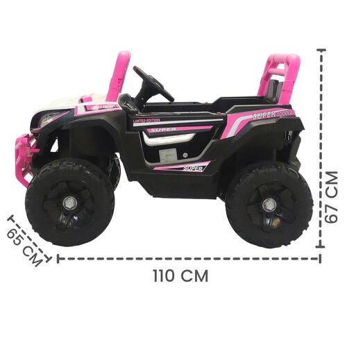 Montable Electrico Control Remoto 5KM/H Musica 12V Luz y Sonido  - Rosa