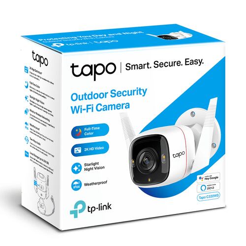 Cámara IP Tapo C320WS de 4 MP, 1440p, Wi-Fi, Audio, para Exterior.