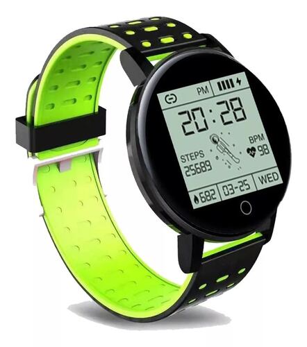 Reloj Inteligente Smartwatch 119 Plus Contra Agua Oxímetro Verde.