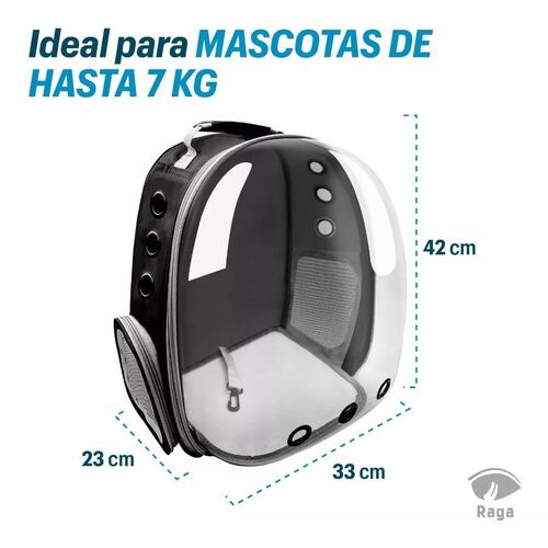 Mochila Back Pack Transportadora Gato Perro Mascota Pequeña negro