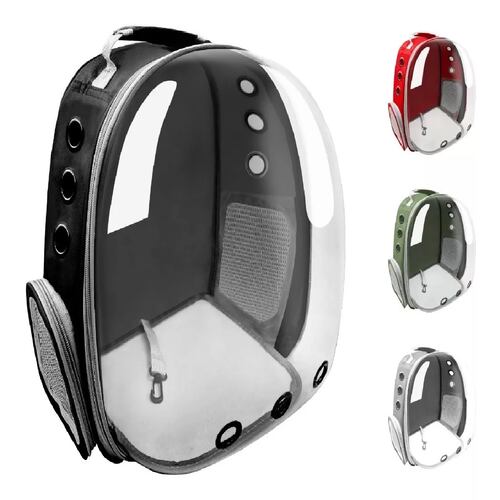 Mochila Back Pack Transportadora Gato Perro Mascota Pequeña negro