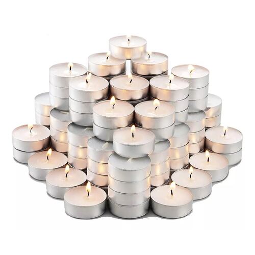 100 Pzs Velas Tea Light Flotantes Sin Aroma De Alta Calidad.