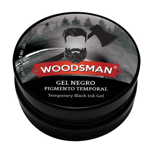 Woodsman Gel pigmento negro temporal para zona de barba 100 g.