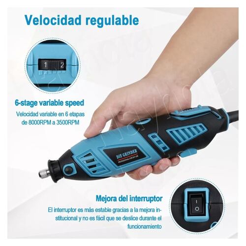 Mini Taladro Mototool Electrico Con 280 Accesorio Kit 185w