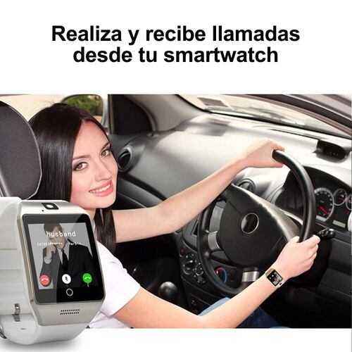 Smart Watch Q18 Curvo Reloj Celular Inteligente Android Sim Plateado.