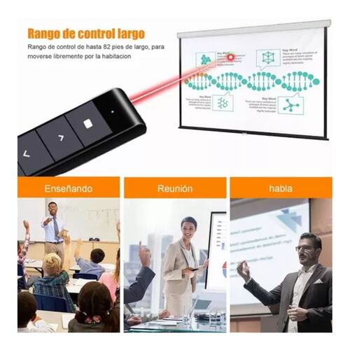Control Usb Inalámbrico Puntero Láser Remoto De Presentación Negro