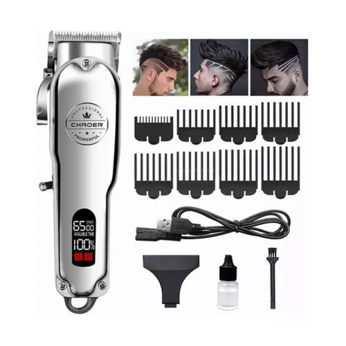 Kit De Cortadora De Pelo Máquina Para Cortar Cabello Plata