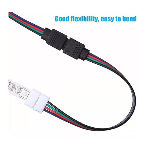 20 Pzs Conector Broche Con Cable 4 Pines Macho Tiras Led Rgb