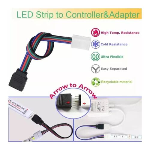 74 Pzs Conector Broche Para Unir Tira Led Rgb 4 Pines 10mm