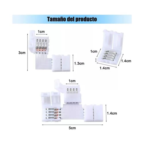 40 Pzs Conector L/t Broche Para Unir Tira Led Rgb 4 Pines