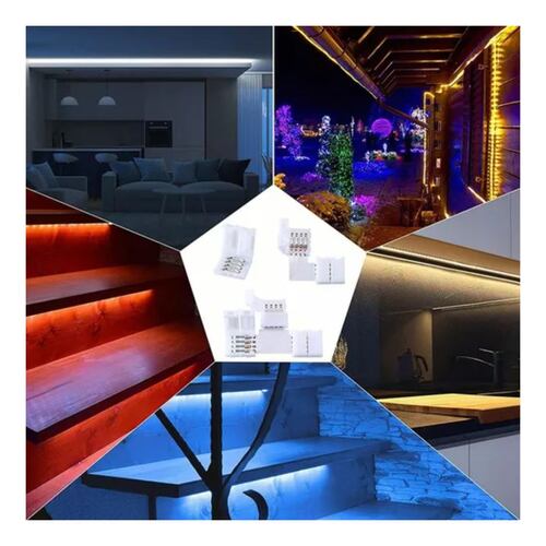 40 Pzs Conector L/t Broche Para Unir Tira Led Rgb 4 Pines