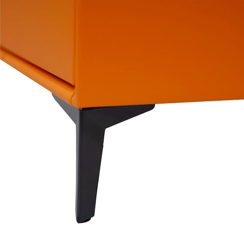 Buro de Noche Moderno Minimalista con Luces 2 Cajones y Cargador Inalambrico para Smartphone Alana Naranja.