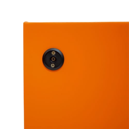 Buro de Noche Moderno Minimalista con Luces 2 Cajones y Cargador Inalambrico para Smartphone Alana Naranja.