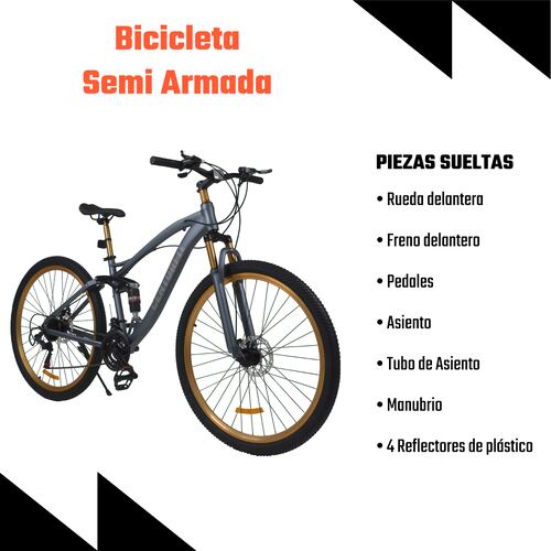 Bicicleta Montaña Aluminio R29 21v Doble Suspension Gris