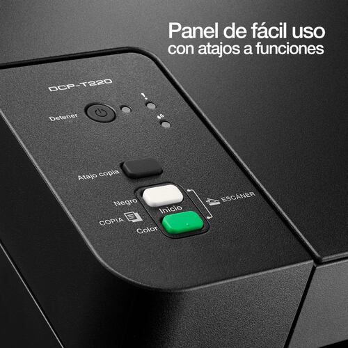Impresora Multifuncional Brother InkBenefit Tank DCP-T220 con Sistema de Tinta Continua, Color, Cama Carta.