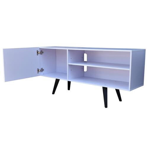 Hogare Centro de Entretenimiento Madrid para TV de hasta 55 pulgadas Color Blanco.