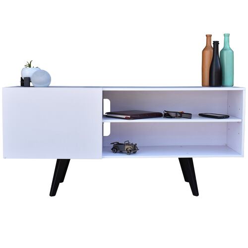 Hogare Centro de Entretenimiento Madrid para TV de hasta 55 pulgadas Color Blanco.