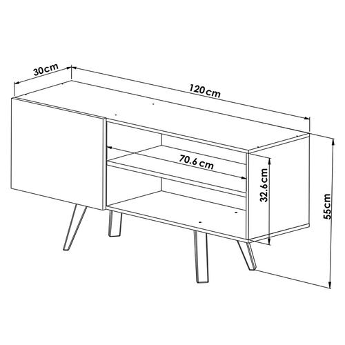 Hogare Centro de Entretenimiento Madrid para TV de hasta 55 pulgadas Color Blanco.