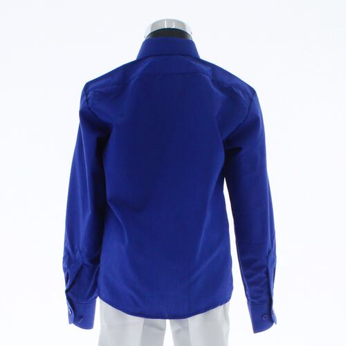 Camisa De Vestir Niño Color Azul Rey Manga Larga 3538 2 A 18 Años.