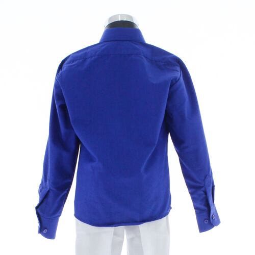 Camisa De Vestir Niño Color Azul Rey Manga Larga 3538 2 A 18 Años.