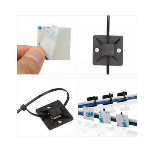 Bases Adherible Negro/blanco Para Cincho 20mm Bolsa 500pzas