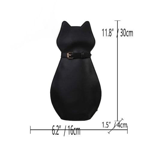 Bolso Bandolera Mini Bolso Hombro Diseño Gato Negro 30x4 Cm.