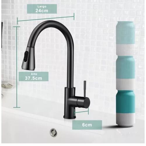 Grifo Mezclador Para Fregadero Flexible Llave De Cocina negro
