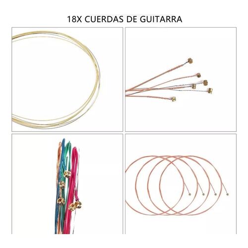 Kit De Cuerdas Y Accesorios Para Guitarra Acústica, 70 Pzs.